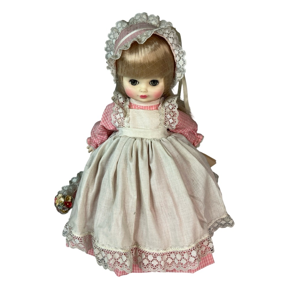 Vintage Royal House of Dolls Miss Elsa Pink Gingham Lace Dress Vinyl Doll USA